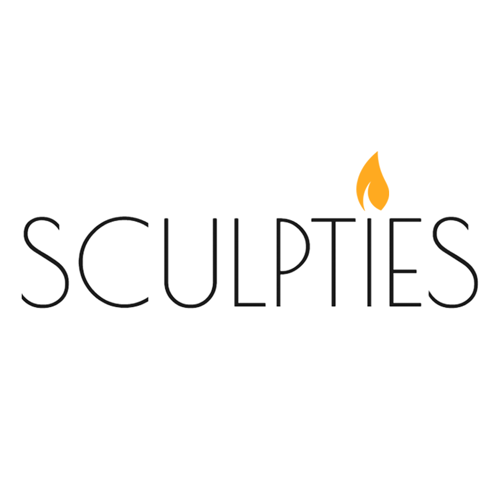 Sculpties Logo, Sculpties.de, Skulptur Logo, Logo Kerze, Logo Feuer