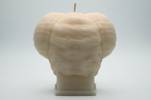 Skulptur Widder von Hinten, Skulpturkerze, Widderkerze