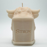 Stier Skulptur von hinten, Geschenk für Astrologiefans, Sternzeichen Stier, Stierkerze
