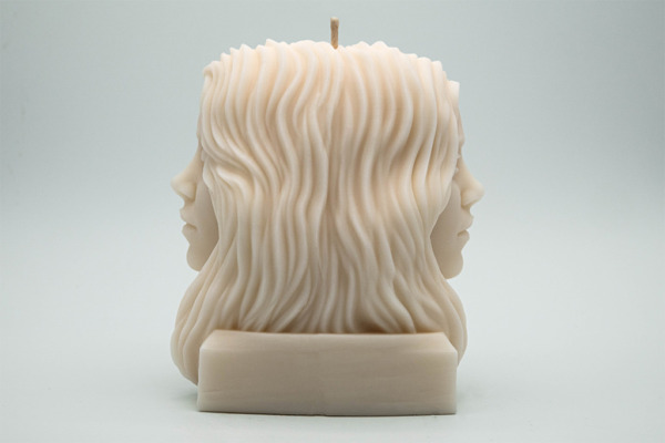 Zwillingsskulptur, Plastik Zwillinge, Sternzeichen Zwillinge Kunst, Handgemachte Geschenke für Zwillinge, Kerze Zwillinge