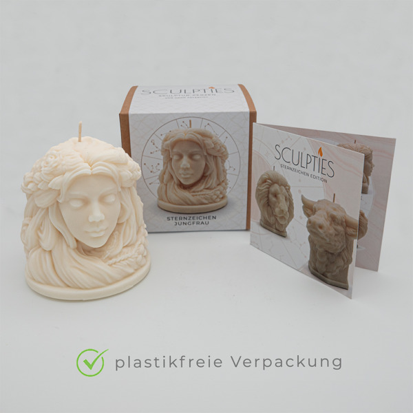 Verpackung Sculpties, Verpackung Kerze, Kerzenbox, Skulturkerze Jungfrau Verpackung, besondere Kerze, Geburtstagskerze