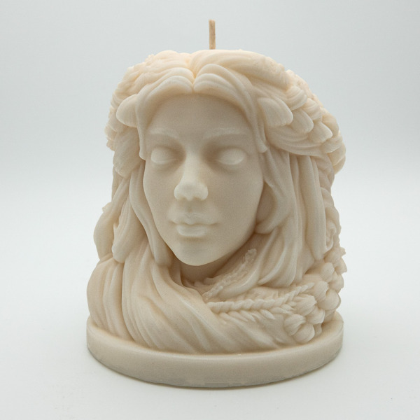 Sternzeichenkerze Jungfrau, Skulptur Jungfrau, Rapswachsskulptur, Geschenk Sternzeichen Jungfrau, Sculpties, besondere Kerze, Formkerze