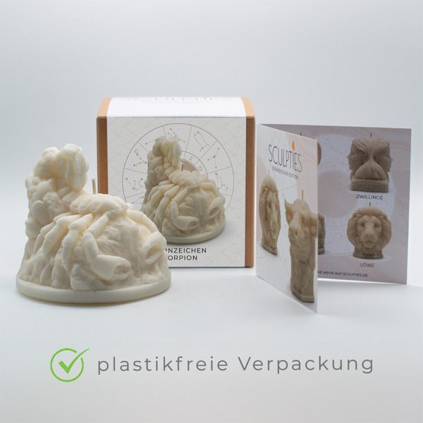 Verpackung Sternzeichenkerze Skorpion, Sternzeichen Geschenk, Geschenkkerze für Skorpion